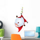 Santa Claus hanging upside down Wall Decal