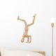 puppet in handstand, isolated on white background Wall Decal