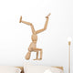 puppet in handstand, isolated on white background Wall Decal
