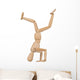 puppet in handstand, isolated on white background Wall Decal