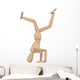 puppet in handstand, isolated on white background Wall Decal