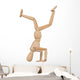 puppet in handstand, isolated on white background Wall Decal