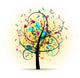 Abstract Colorful Musical Tree