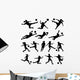 Women Playing Soccer Vector Wall Stickers