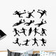 Women Playing Soccer Vector Wall Stickers