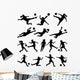Women Playing Soccer Vector Wall Stickers