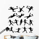 Women Playing Soccer Vector Wall Stickers