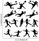 Women Playing Soccer Vector Wall Stickers