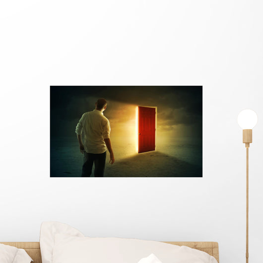 Bright glowing door Wall Mural