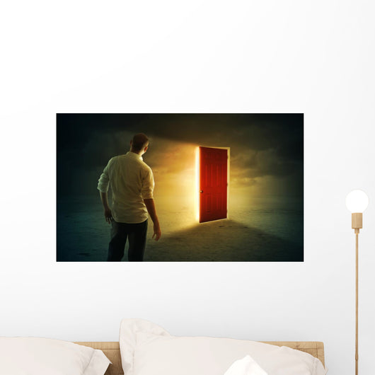 Bright glowing door Wall Mural