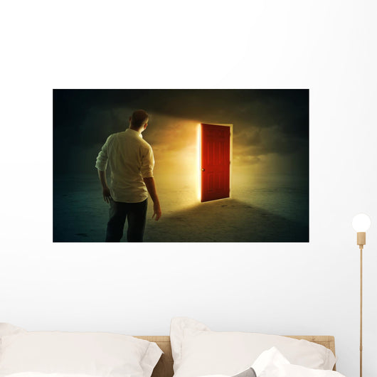 Bright glowing door Wall Mural