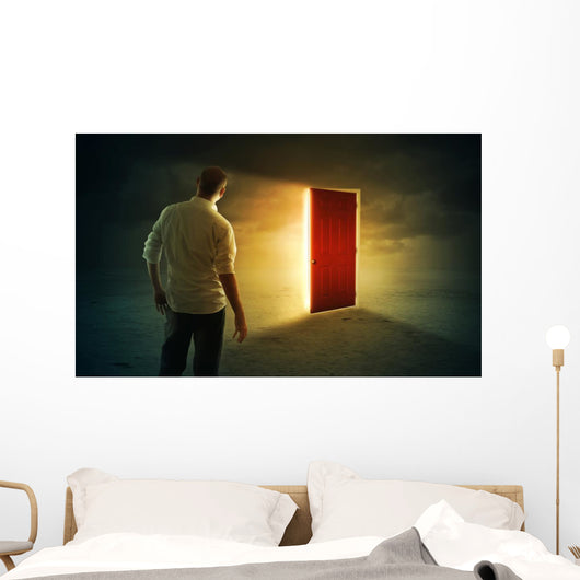 Bright glowing door Wall Mural