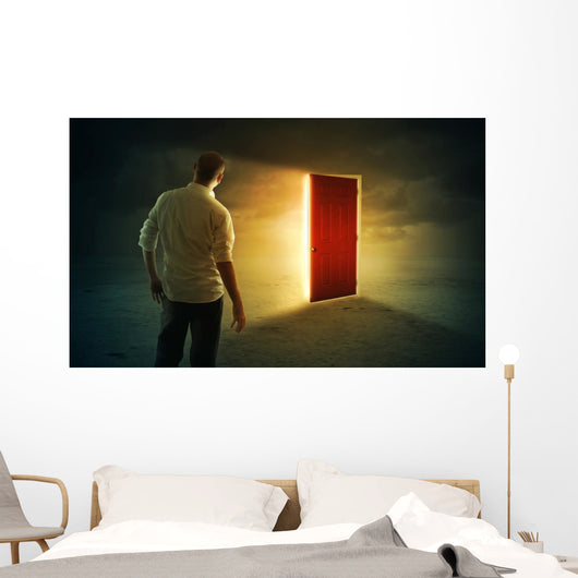 Bright glowing door Wall Mural