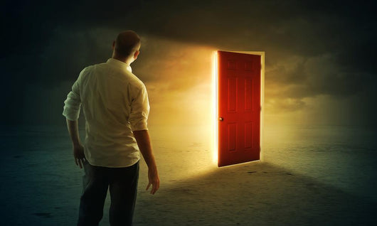 Bright glowing door Wall Mural