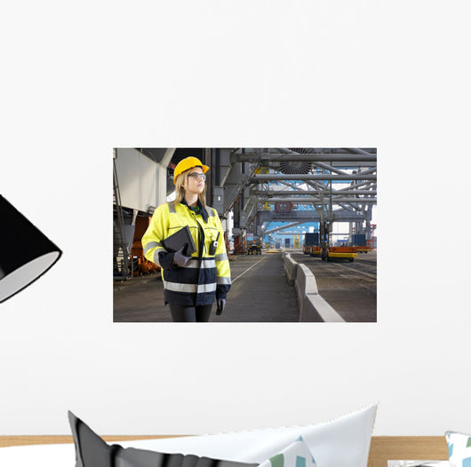 Industrial Harbor inspector Wall Mural