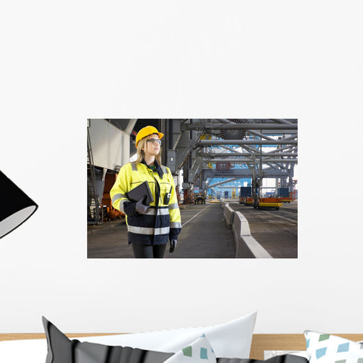 Industrial Harbor inspector Wall Mural