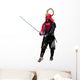 Samurai with Sword-fighting Position Wall Decal