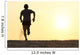 Back view silhouette of a runner man running on the beach Wall Mural