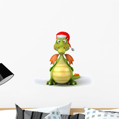 Fun Dragon Wall Decal shown on a wall