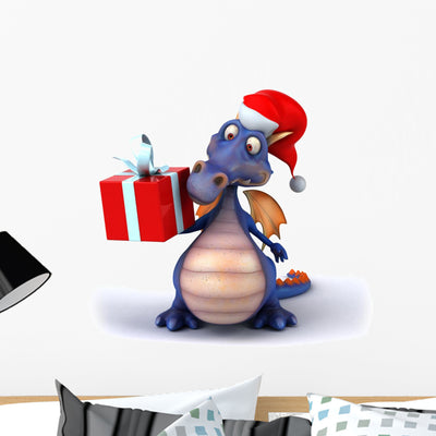 Fun Dragon Wall Decal shown on a wall