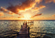 Boardwalk on beach Wall Mural