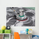 Thai people cleaning black granite floor with machine and chemic Wall Mural