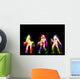 Dancing Girls Silhouettes Neon Wall Mural