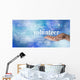 Volunteers needed hand gesture on blue bokeh Wall Mural