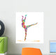 silhouette di ballerina composta da colori Wall Decal