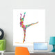 silhouette di ballerina composta da colori Wall Decal