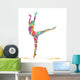 silhouette di ballerina composta da colori Wall Decal