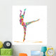 silhouette di ballerina composta da colori Wall Decal