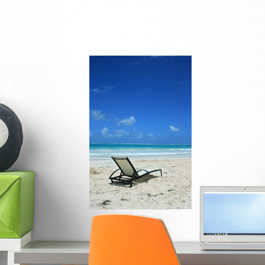 Deckchair on the beach Wall Mural