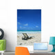 Deckchair on the beach Wall Mural