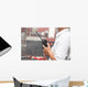 Man using walkie talkie Wall Mural