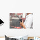 Man using walkie talkie Wall Mural