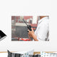 Man using walkie talkie Wall Mural