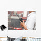Man using walkie talkie Wall Mural