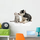 Cute puppy kissing kitten Wall Decal