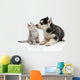 Cute puppy kissing kitten Wall Decal