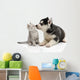 Cute puppy kissing kitten Wall Decal