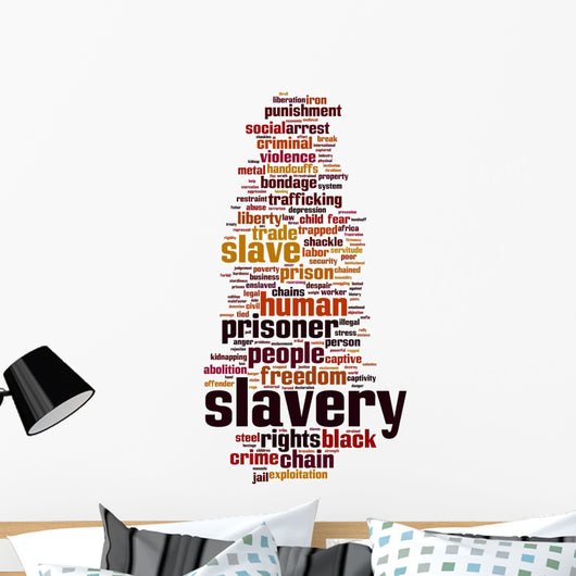 Slavery word cloud Wall Decal
