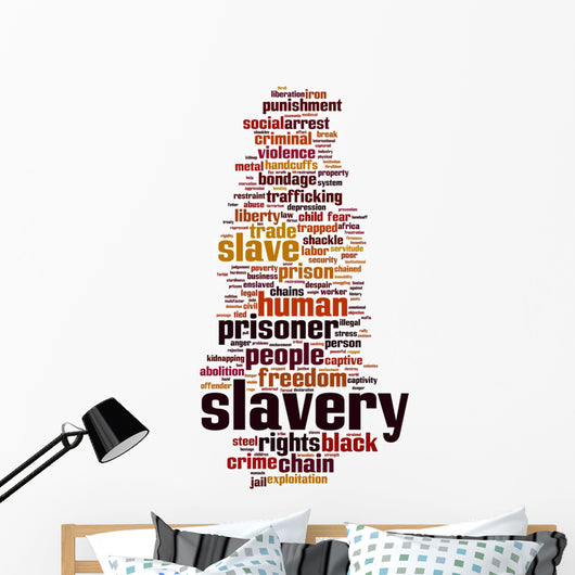Slavery word cloud Wall Decal
