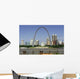 Missouri city with river and capital building Wall Mural