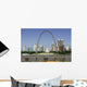 Missouri city with river and capital building Wall Mural