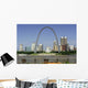 Missouri city with river and capital building Wall Mural