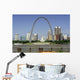 Missouri city with river and capital building Wall Mural