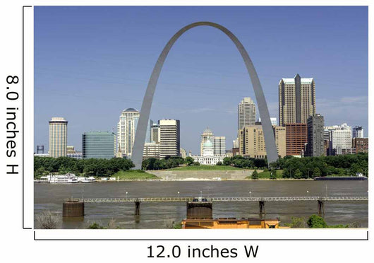 Missouri city with river and capital building Wall Mural