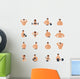 Bodybuilding fitness gym icons flat Wall Decal