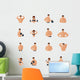 Bodybuilding fitness gym icons flat Wall Decal
